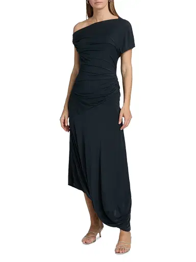 A.L.C. Women's Halle Jersey Asymmetric Off-Shoulder Maxi Dress - Night Blue - Size Large | Thumbnail 2 A.L.C. Women's Halle Jersey Asymmetric Off-Shoulder Maxi Dress - Night Blue - Size Large | Thumbnail 2