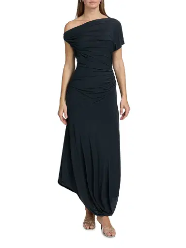 A.L.C. Women's Halle Jersey Asymmetric Off-Shoulder Maxi Dress - Night Blue - Size Large | Thumbnail 3 A.L.C. Women's Halle Jersey Asymmetric Off-Shoulder Maxi Dress - Night Blue - Size Large | Thumbnail 3