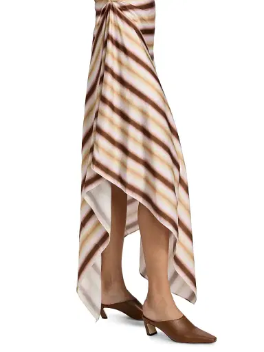 A.L.C. Women's Lyn Striped One-Shoulder Midi-Dress - Peach Blossom Milk Chocolate | Thumbnail 6 A.L.C. Women's Lyn Striped One-Shoulder Midi-Dress - Peach Blossom Milk Chocolate | Thumbnail 6