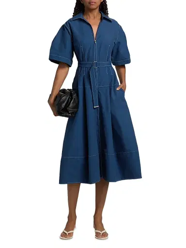 Simkhai Women's Meridith Cotton Midi-Shirtdress | Thumbnail 2 Simkhai Women's Meridith Cotton Midi-Shirtdress | Thumbnail 2
