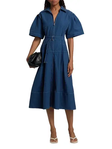 Simkhai Women's Meridith Cotton Midi-Shirtdress | Thumbnail 3 Simkhai Women's Meridith Cotton Midi-Shirtdress | Thumbnail 3
