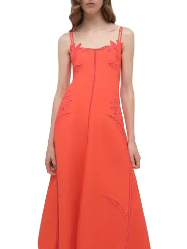 Simkhai Women's Ellery Floral Embroidered Linen-Blend Midi-Dress | Thumbnail 6 Simkhai Women's Ellery Floral Embroidered Linen-Blend Midi-Dress | Thumbnail 6