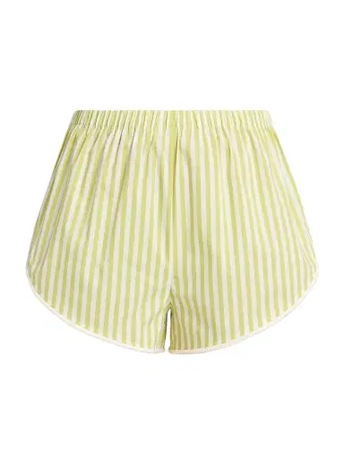 Solid & Striped Women's The Lester Striped Shorts - Guava | Thumbnail 1 Solid & Striped Women's The Lester Striped Shorts - Guava | Thumbnail 1