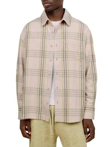 The Elder Statesman Men's Cashlite Plaid Wool-Silk Blend Shirt Jacket - Snap Pea Plaid - Size XL | Thumbnail 3 The Elder Statesman Men's Cashlite Plaid Wool-Silk Blend Shirt Jacket - Snap Pea Plaid - Size XL | Thumbnail 3