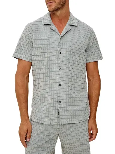 Rails Men's Maverick Silverline Grid Camp Shirt - Silverline Blue Grid | Thumbnail 3 Rails Men's Maverick Silverline Grid Camp Shirt - Silverline Blue Grid | Thumbnail 3