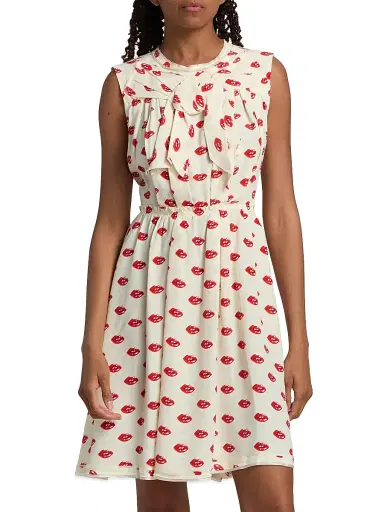 Marc Jacobs Women's Lips Pleated Midi-Dress - Multi | Thumbnail 3 Marc Jacobs Women's Lips Pleated Midi-Dress - Multi | Thumbnail 3