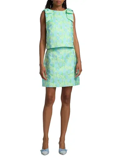 Lilly Pulitzer Women's Kels Floral Jacquard Miniskirt - Capri Blue - Size 14 | Thumbnail 2 Lilly Pulitzer Women's Kels Floral Jacquard Miniskirt - Capri Blue - Size 14 | Thumbnail 2