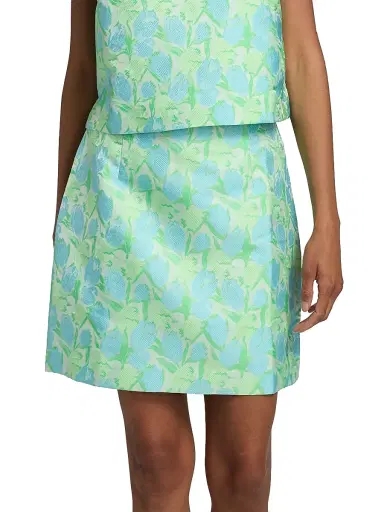Lilly Pulitzer Women's Kels Floral Jacquard Miniskirt - Capri Blue - Size 14 | Thumbnail 3 Lilly Pulitzer Women's Kels Floral Jacquard Miniskirt - Capri Blue - Size 14 | Thumbnail 3