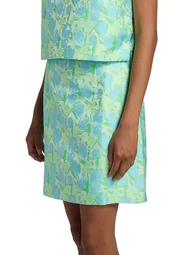 Lilly Pulitzer Women's Kels Floral Jacquard Miniskirt - Capri Blue - Size 14 | Thumbnail 4 Lilly Pulitzer Women's Kels Floral Jacquard Miniskirt - Capri Blue - Size 14 | Thumbnail 4