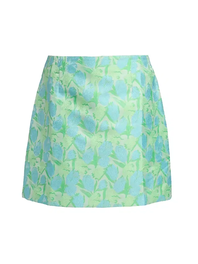 Women's Kels Floral Jacquard Miniskirt - Capri Blue Women's Kels Floral Jacquard Miniskirt - Capri Blue