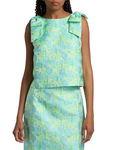 Lilly Pulitzer Women's Annaleese Jacquard Bow Crop Top | Thumbnail 3 Lilly Pulitzer Women's Annaleese Jacquard Bow Crop Top | Thumbnail 3