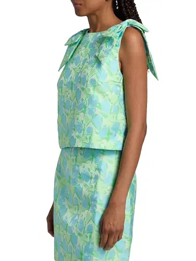 Lilly Pulitzer Women's Annaleese Jacquard Bow Crop Top | Thumbnail 4 Lilly Pulitzer Women's Annaleese Jacquard Bow Crop Top | Thumbnail 4