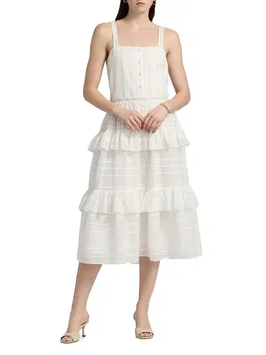 Ramy Brook Women's Daria Embroidered Voile Midi-Dress | Thumbnail 3 Ramy Brook Women's Daria Embroidered Voile Midi-Dress | Thumbnail 3