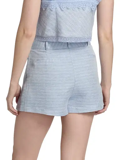 Ramy Brook Women's Winifred Textured Linen-Blend Shorts - Bazaar Blue Linen - Size 12 | Thumbnail 5 Ramy Brook Women's Winifred Textured Linen-Blend Shorts - Bazaar Blue Linen - Size 12 | Thumbnail 5