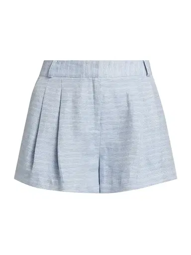 Ramy Brook Women's Winifred Textured Linen-Blend Shorts - Bazaar Blue Linen - Size 12 | Thumbnail 1 Ramy Brook Women's Winifred Textured Linen-Blend Shorts - Bazaar Blue Linen - Size 12 | Thumbnail 1