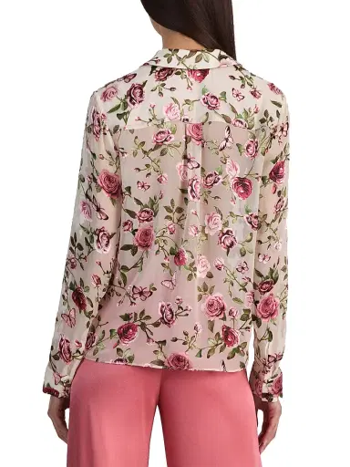 ALICE + OLIVIA Women's Eloise Floral Sheer Blouse - Garden Gossip Off White | Thumbnail 5 ALICE + OLIVIA Women's Eloise Floral Sheer Blouse - Garden Gossip Off White | Thumbnail 5