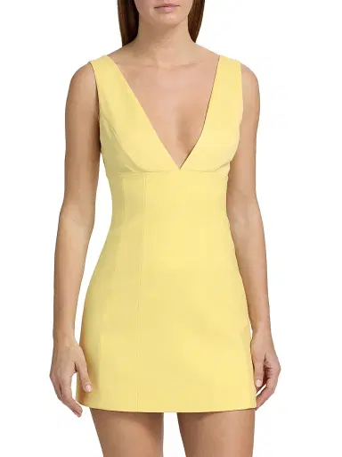 ALICE + OLIVIA Women's Mandy Deep Plunge Mini Dress - Butter | Thumbnail 3 ALICE + OLIVIA Women's Mandy Deep Plunge Mini Dress - Butter | Thumbnail 3