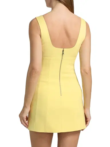 ALICE + OLIVIA Women's Mandy Deep Plunge Mini Dress - Butter | Thumbnail 5 ALICE + OLIVIA Women's Mandy Deep Plunge Mini Dress - Butter | Thumbnail 5
