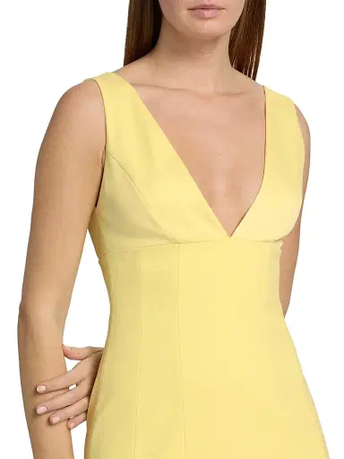 ALICE + OLIVIA Women's Mandy Deep Plunge Mini Dress - Butter | Thumbnail 6 ALICE + OLIVIA Women's Mandy Deep Plunge Mini Dress - Butter | Thumbnail 6