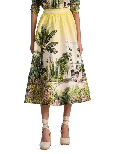 ALICE + OLIVIA Women's Earla Staceface Midi Skirt - Pure Paradise | Thumbnail 3 ALICE + OLIVIA Women's Earla Staceface Midi Skirt - Pure Paradise | Thumbnail 3