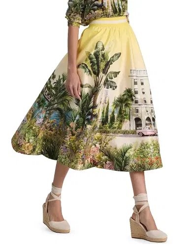 ALICE + OLIVIA Women's Earla Staceface Midi Skirt - Pure Paradise | Thumbnail 4 ALICE + OLIVIA Women's Earla Staceface Midi Skirt - Pure Paradise | Thumbnail 4