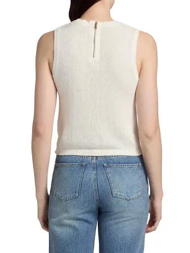 ALICE + OLIVIA Women's Reva Floral Shell Top - Garden Gossip Off White | Thumbnail 5 ALICE + OLIVIA Women's Reva Floral Shell Top - Garden Gossip Off White | Thumbnail 5