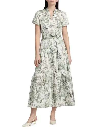 ALICE + OLIVIA Women's Lucy Printed Midi Shirtdress - Daybreak | Thumbnail 2 ALICE + OLIVIA Women's Lucy Printed Midi Shirtdress - Daybreak | Thumbnail 2
