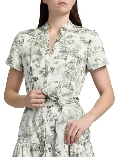 ALICE + OLIVIA Women's Lucy Printed Midi Shirtdress - Daybreak | Thumbnail 6 ALICE + OLIVIA Women's Lucy Printed Midi Shirtdress - Daybreak | Thumbnail 6