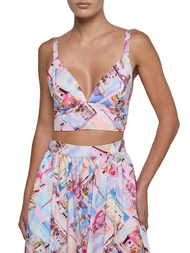 L'Agence Women's Kaori Printed Plunging V-Neck Bralette | Thumbnail 3 L'Agence Women's Kaori Printed Plunging V-Neck Bralette | Thumbnail 3