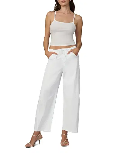 Joe's Jeans Women's The Bowie Wide-Leg Drawstring Pants - White - Size XS | Thumbnail 2 Joe's Jeans Women's The Bowie Wide-Leg Drawstring Pants - White - Size XS | Thumbnail 2