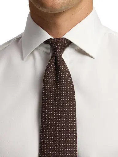 Ralph Lauren Purple Label Men's Pin Dot Cashmere-Silk Tie - Luggage Brown | Thumbnail 4 Ralph Lauren Purple Label Men's Pin Dot Cashmere-Silk Tie - Luggage Brown | Thumbnail 4
