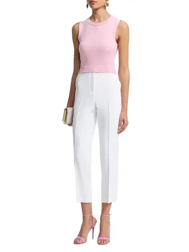 Oscar de la Renta Women's Wool Knit Tank Top - Pink | Thumbnail 2 Oscar de la Renta Women's Wool Knit Tank Top - Pink | Thumbnail 2