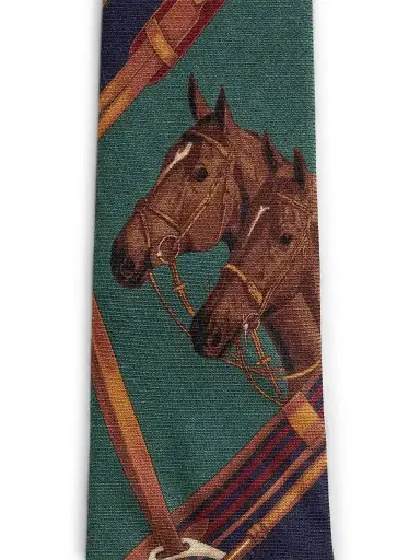 Ralph Lauren Purple Label Men's Equestrian Cashmere-Silk Tie - Navy | Thumbnail 4 Ralph Lauren Purple Label Men's Equestrian Cashmere-Silk Tie - Navy | Thumbnail 4