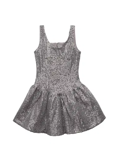 KatieJ NYC Girl's Zena Sequined Minidress - Silver Sequin | Thumbnail 1 KatieJ NYC Girl's Zena Sequined Minidress - Silver Sequin | Thumbnail 1