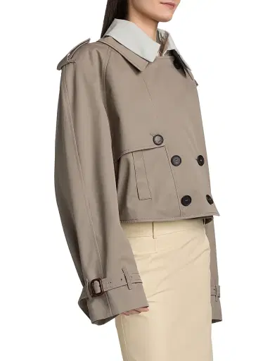 The Attico Women's Double-Breasted Blouson Jacket - Taupe Grey | Thumbnail 4 The Attico Women's Double-Breasted Blouson Jacket - Taupe Grey | Thumbnail 4