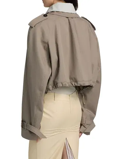 The Attico Women's Double-Breasted Blouson Jacket - Taupe Grey | Thumbnail 5 The Attico Women's Double-Breasted Blouson Jacket - Taupe Grey | Thumbnail 5