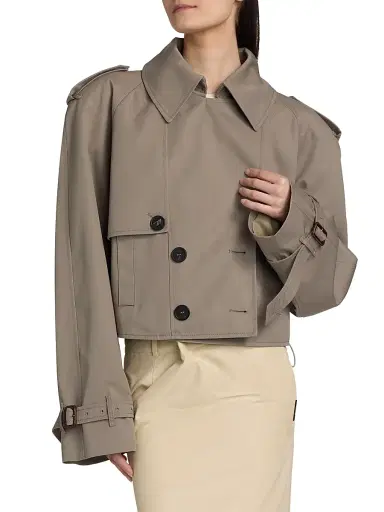 The Attico Women's Double-Breasted Blouson Jacket - Taupe Grey | Thumbnail 6 The Attico Women's Double-Breasted Blouson Jacket - Taupe Grey | Thumbnail 6