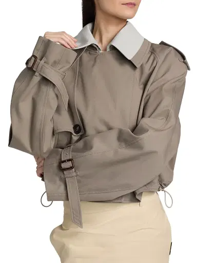 The Attico Women's Double-Breasted Blouson Jacket - Taupe Grey | Thumbnail 7 The Attico Women's Double-Breasted Blouson Jacket - Taupe Grey | Thumbnail 7
