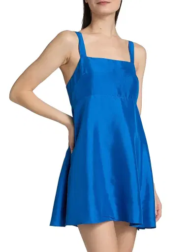 AZEEZA Women's Arden Raw Silk Minidress - Sapphire - Size Large | Thumbnail 4 AZEEZA Women's Arden Raw Silk Minidress - Sapphire - Size Large | Thumbnail 4