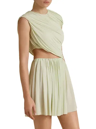 Marina Moscone Women's Draped Jersey Mini Dress - Umber | Thumbnail 2 Marina Moscone Women's Draped Jersey Mini Dress - Umber | Thumbnail 2