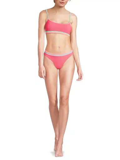 BEACH RIOT Women's Val Striped Rib-Knit Bikini Top - Guava Jelly Colorblock - Size XL | Thumbnail 2 BEACH RIOT Women's Val Striped Rib-Knit Bikini Top - Guava Jelly Colorblock - Size XL | Thumbnail 2