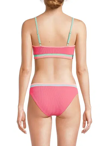 BEACH RIOT Women's Val Striped Rib-Knit Bikini Top - Guava Jelly Colorblock - Size XL | Thumbnail 5 BEACH RIOT Women's Val Striped Rib-Knit Bikini Top - Guava Jelly Colorblock - Size XL | Thumbnail 5