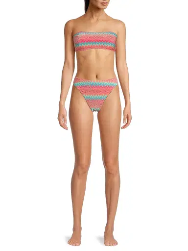 BEACH RIOT Women's Amarie Metallic Chevron Bikini Bottom - Strawberry Ice Chevron - Size Large | Thumbnail 2 BEACH RIOT Women's Amarie Metallic Chevron Bikini Bottom - Strawberry Ice Chevron - Size Large | Thumbnail 2