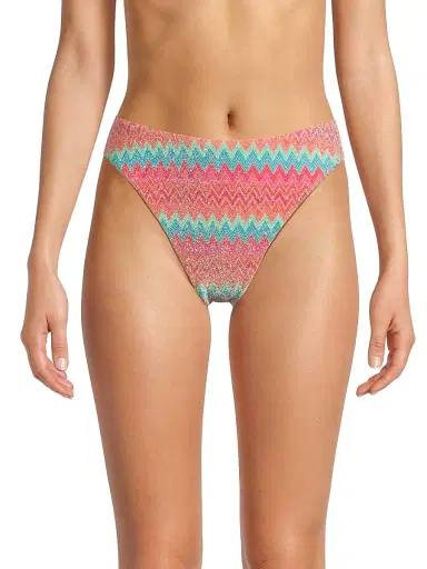 BEACH RIOT Women's Amarie Metallic Chevron Bikini Bottom - Strawberry Ice Chevron - Size Large | Thumbnail 3 BEACH RIOT Women's Amarie Metallic Chevron Bikini Bottom - Strawberry Ice Chevron - Size Large | Thumbnail 3