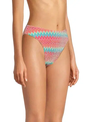 BEACH RIOT Women's Amarie Metallic Chevron Bikini Bottom - Strawberry Ice Chevron - Size Large | Thumbnail 4 BEACH RIOT Women's Amarie Metallic Chevron Bikini Bottom - Strawberry Ice Chevron - Size Large | Thumbnail 4
