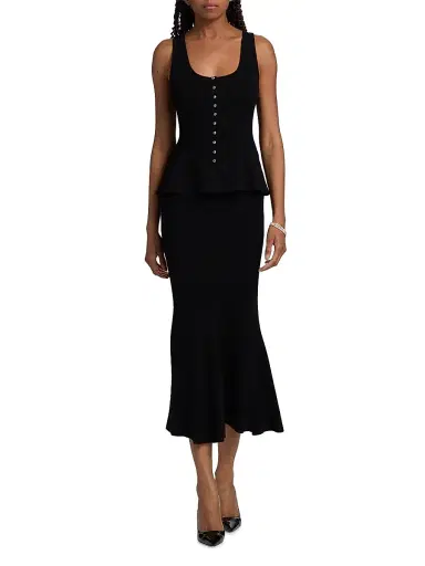 Toccin Women's Lynn Godet Midi-Skirt - Jet | Thumbnail 2 Toccin Women's Lynn Godet Midi-Skirt - Jet | Thumbnail 2