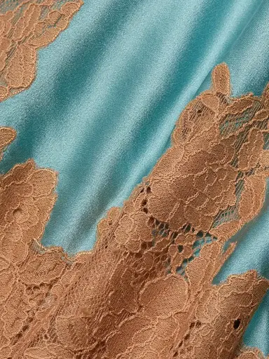 DÔEN Women's Elowette Lace-Trim Silk Skirt - Deep Aquamarine | Thumbnail 7 DÔEN Women's Elowette Lace-Trim Silk Skirt - Deep Aquamarine | Thumbnail 7