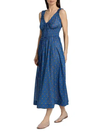 DÔEN Women's Emmaretta Floral Foulard Cotton Midi-Dress - Eartha Paisley | Thumbnail 2 DÔEN Women's Emmaretta Floral Foulard Cotton Midi-Dress - Eartha Paisley | Thumbnail 2