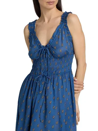 DÔEN Women's Emmaretta Floral Foulard Cotton Midi-Dress - Eartha Paisley | Thumbnail 6 DÔEN Women's Emmaretta Floral Foulard Cotton Midi-Dress - Eartha Paisley | Thumbnail 6