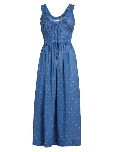 DÔEN Women's Emmaretta Floral Foulard Cotton Midi-Dress - Eartha Paisley | Thumbnail 1 DÔEN Women's Emmaretta Floral Foulard Cotton Midi-Dress - Eartha Paisley | Thumbnail 1